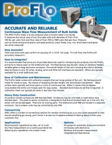 Proflo Spec Sheet.